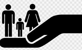 picture of a hand upholding people.